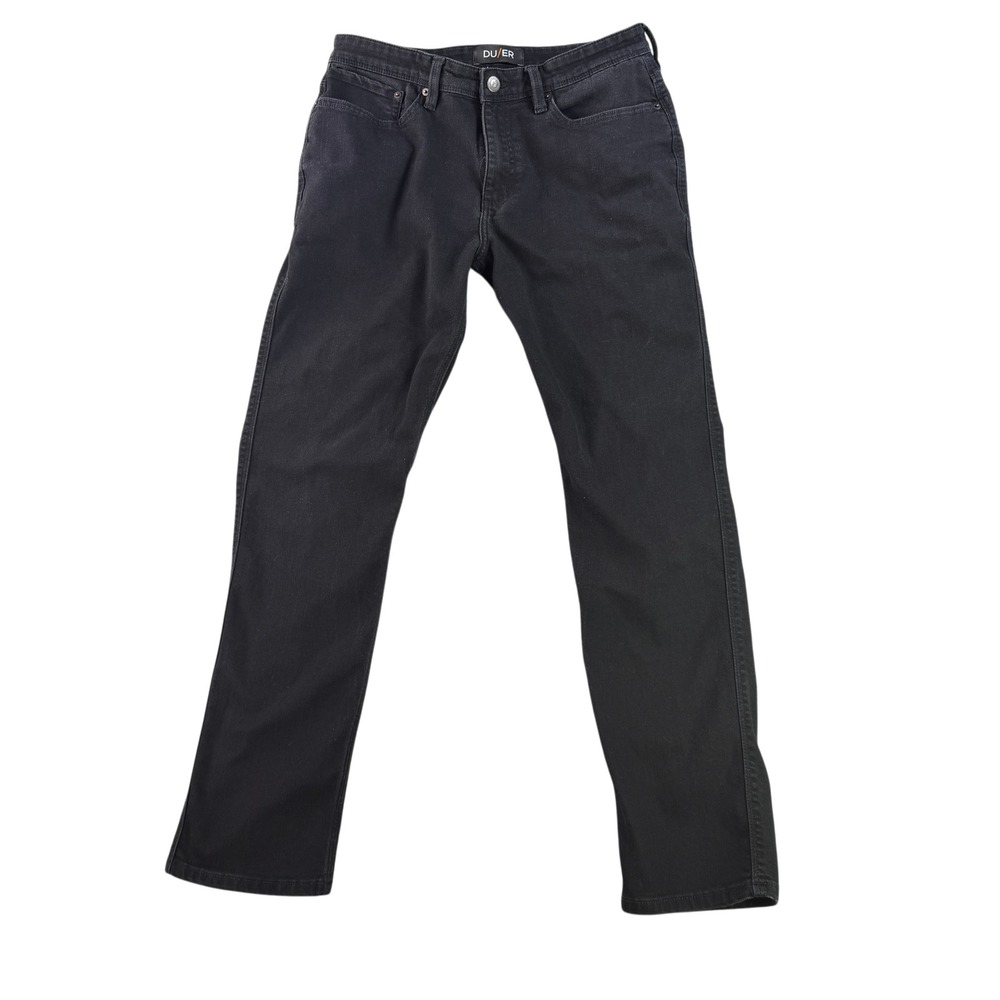 DU/ER L2X‎ Relaxed Taper Jeans Mens 34x32 Black Performance Stretch Denim 10045